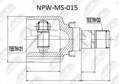 Шарнирный комплект, приводной вал NTY NPW-MS-015