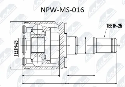 NPW-MS-016 NTY Шарнирный комплект, приводной вал