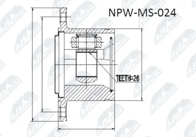 Шарнирный комплект, приводной вал NTY NPW-MS-024
