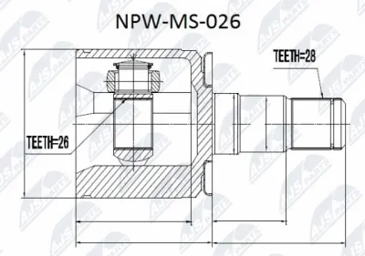 Шарнирный комплект, приводной вал NTY NPW-MS-026