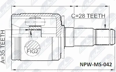 Шарнирный комплект, приводной вал NTY NPW-MS-042