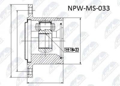 Шарнирный комплект, приводной вал NTY NPW-MS-054
