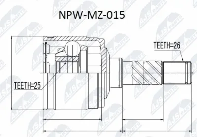 Шарнирный комплект, приводной вал NTY NPW-MZ-015