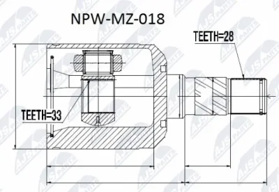 Шарнирный комплект, приводной вал NTY NPW-MZ-018