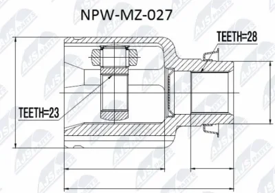 Шарнирный комплект, приводной вал NTY NPW-MZ-027