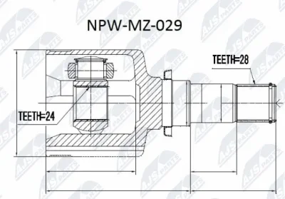 NPW-MZ-029 NTY Шарнирный комплект, приводной вал