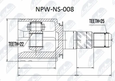 Шарнирный комплект, приводной вал NTY NPW-NS-008