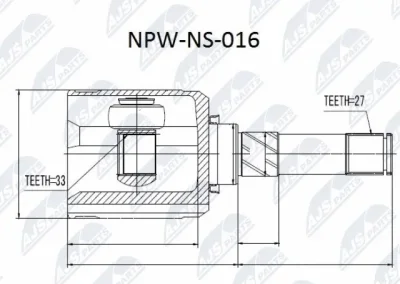 Шарнирный комплект, приводной вал NTY NPW-NS-016