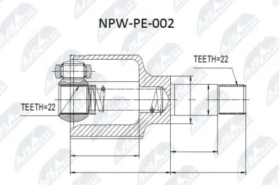 NPW-PE-002 NTY Шарнирный комплект, приводной вал