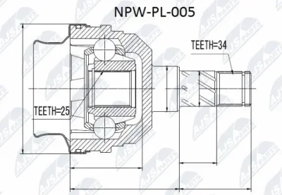 NPW-PL-005 NTY Шарнирный комплект, приводной вал