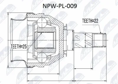 Шарнирный комплект, приводной вал NTY NPW-PL-009