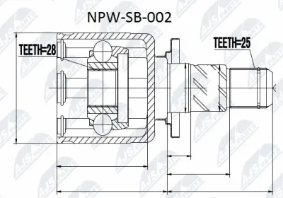 Шарнирный комплект, приводной вал NTY NPW-SB-002