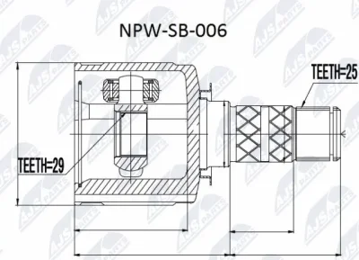 Шарнирный комплект, приводной вал NTY NPW-SB-006