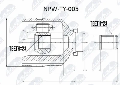 NPW-TY-005 NTY Шарнирный комплект, приводной вал