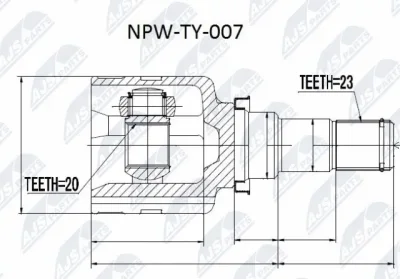 NPW-TY-007 NTY Шарнирный комплект, приводной вал