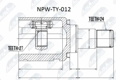NPW-TY-012 NTY Шарнирный комплект, приводной вал