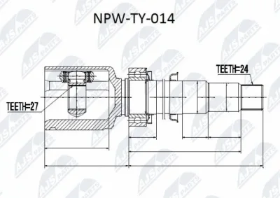 Шарнирный комплект, приводной вал NTY NPW-TY-014
