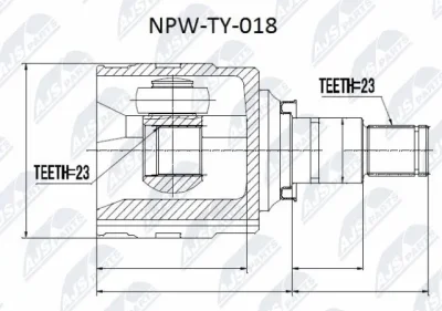 Шарнирный комплект, приводной вал NTY NPW-TY-018