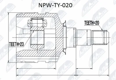 Шарнирный комплект, приводной вал NTY NPW-TY-020