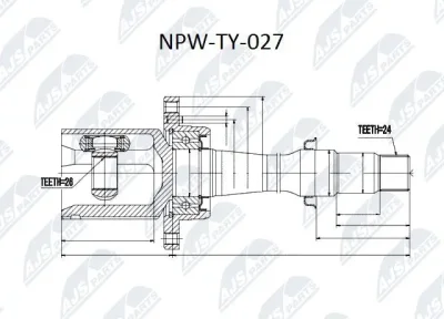 Шарнирный комплект, приводной вал NTY NPW-TY-027