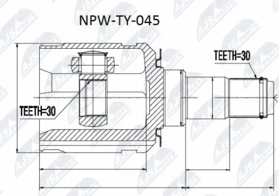 Шарнирный комплект, приводной вал NTY NPW-TY-045