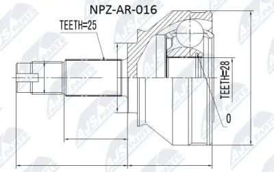 NPZ-AR-016 NTY Шарнирный комплект, приводной вал