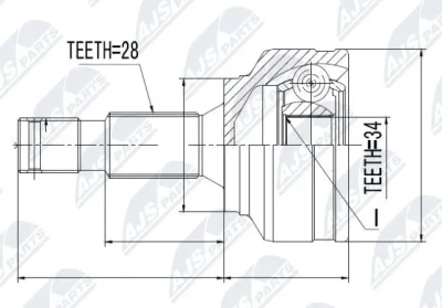 NPZ-CT-019 NTY Шарнирный комплект, приводной вал