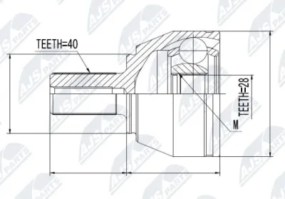 Шарнирный комплект, приводной вал NTY NPZ-FR-039