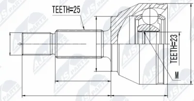 Шарнирный комплект, приводной вал NTY NPZ-FR-043