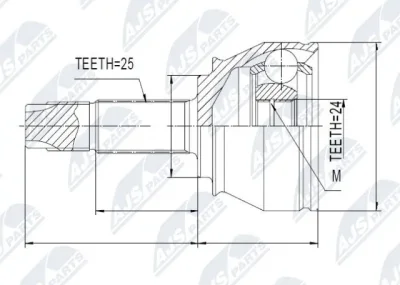 NPZ-FT-045 NTY Шарнирный комплект, приводной вал
