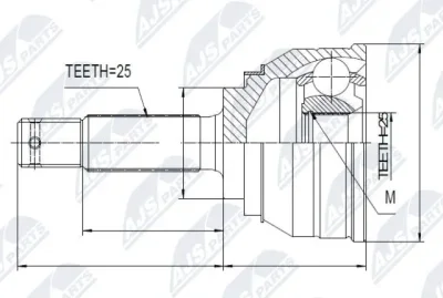 Шарнирный комплект, приводной вал NTY NPZ-MS-003