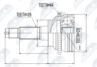 Шарнирный комплект, приводной вал NTY NPZ-MZ-029