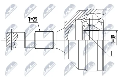 Шарнирный комплект, приводной вал NTY NPZ-PE-029