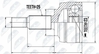 Шарнирный комплект, приводной вал NTY NPZ-RE-002