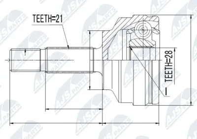 NPZ-RE-022 NTY Шарнирный комплект, приводной вал