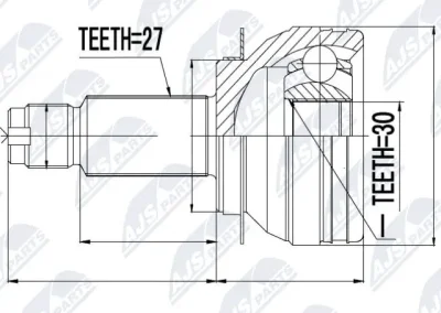 Шарнирный комплект, приводной вал NTY NPZ-SB-009