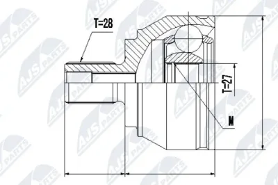 Шарнирный комплект, приводной вал NTY NPZ-VW-037