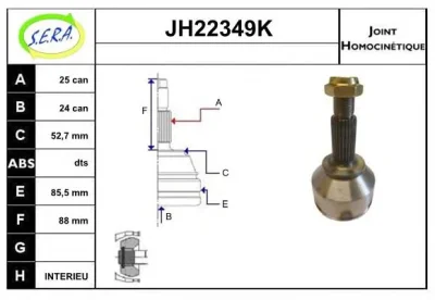 JH22349K SERA Шрус наружний (со стороны колеса)