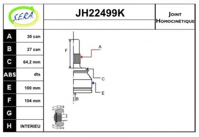 JH22499K SERA Шрус наружний (со стороны колеса)