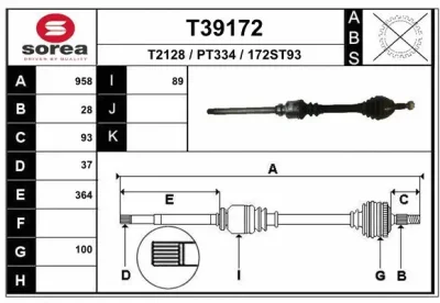 Приводной вал EAI T39172