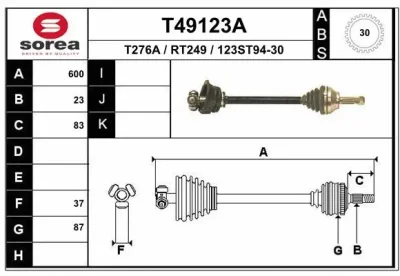 Приводной вал EAI T49123A