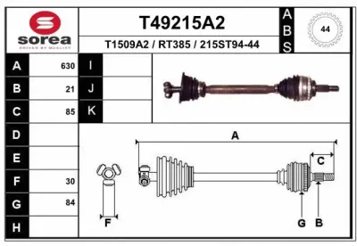 Приводной вал EAI T49215A2