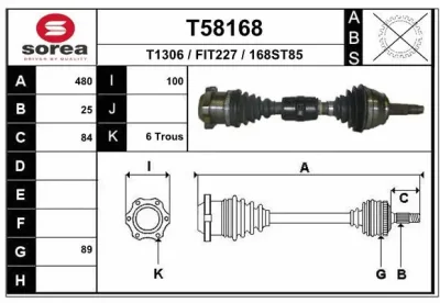 Приводной вал EAI T58168