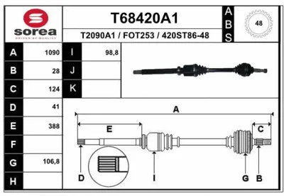 T68420A1 EAI Приводной вал