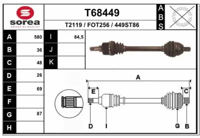 T68449 EAI Приводной вал