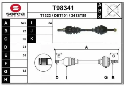 Приводной вал EAI T98341