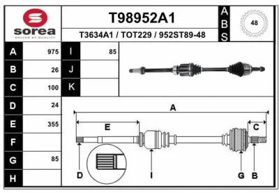 Приводной вал EAI T98952A1