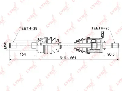 Приводной вал LYNXAUTO CD-1087
