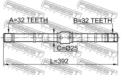 Приводной вал FEBEST 0212-SR20LH