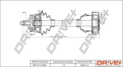 DP2110.10.0064 Dr!ve+ Приводной вал